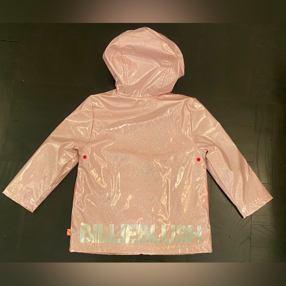Billieblush Pink Sparkle Fleece Lined Raincoat Jacket - Size 3 Years - Picture 3 of 6
